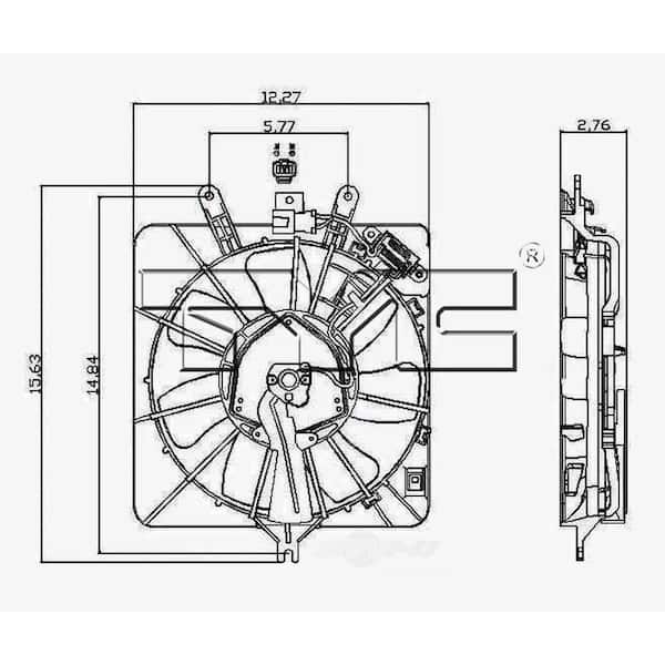 TYC A/C Condenser Fan Assembly 2007-2008 Honda Fit 1.5L