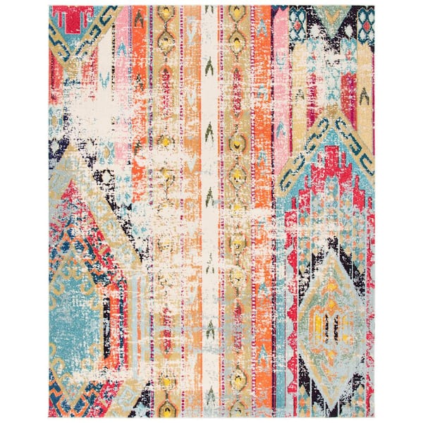 Madison Blue/Orange 10 ft. x 14 ft. Geometric Area Rug