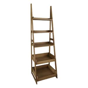 Cascade 74 in. Solid Wood Ladder Bookcase - Alpine Gray