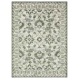 Patio Country Ayala Light Green/Ivory 5 ft. x 7 ft. Floral Indoor/Outdoor Area Rug