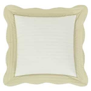 Ashford Green Cotton 20" Square Quilted Decorative Throw Pillow 20X20"