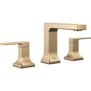 Velum 8 in. Widespread Double Handle Bathroom Faucet with Drain Kit Included in Champagne Bronze