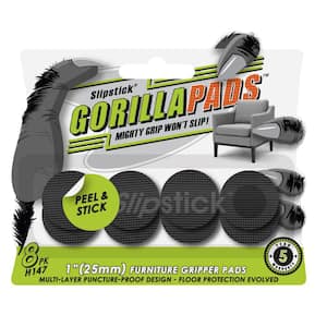 GorillaPads 1 in. Peel and Stick Anti-Skid Glide 8-Pack Round