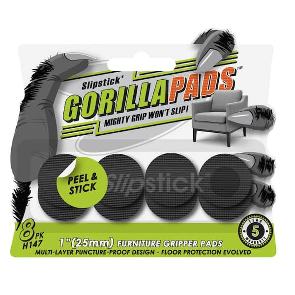 GorillaPads 1 in. Peel and Stick Anti-Skid Glide 8-Pack Round