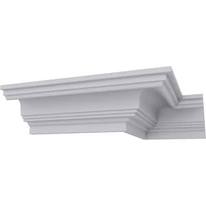 SAMPLE - 3-1/2 in. x 12 in. x 4-5/8 in. Polyurethane Elsinore Traditional Smooth Crown Moulding