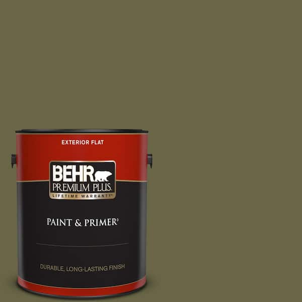 BEHR PREMIUM PLUS 1 gal. #S350-7 Cedar Glen Flat Exterior Paint & Primer