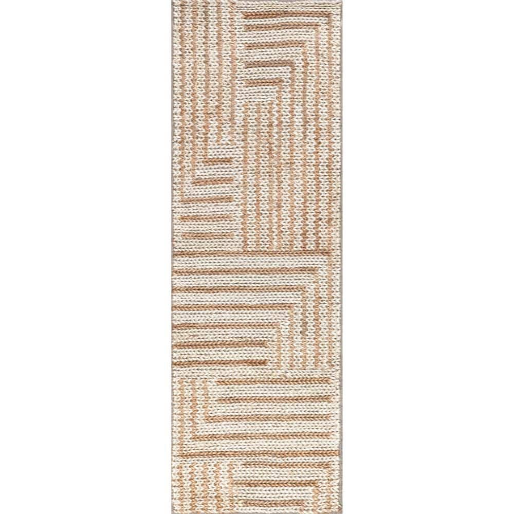 Grassland Handwoven Jute Ivory 2 ft. x 8 ft. Modern Runner Rug price history on PriceWatchPro