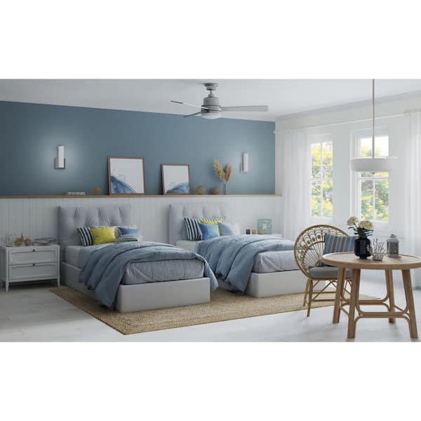 Trevina II 52 in. Indoor Integrated LED Brushed Nickel Modern Ceiling Fan with Remote for Living Room and Bedroom