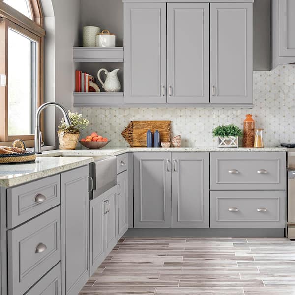 1 gal. #T15-6 Dreamscape Gray Semi-Gloss Enamel Interior/Exterior Cabinet, Door & Trim Paint