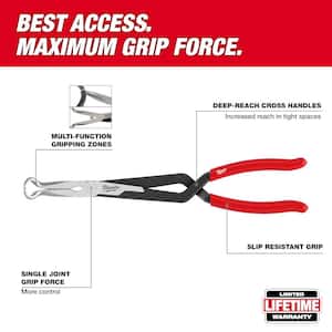 13 in. Long Needle Nose Pliers with 5/16 in. Hose Grip and Slip Resistant Grip