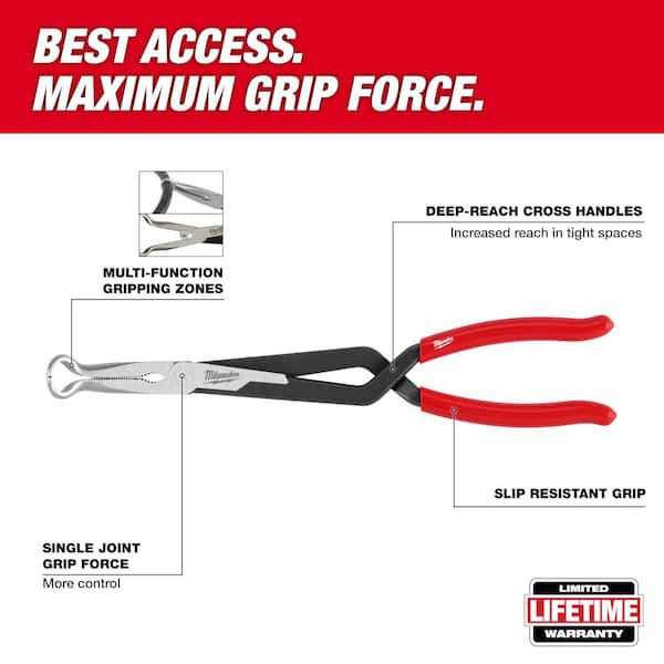 13 in. Long Needle Nose Pliers with 3/4 in. Hose Grip and Slip Resistant Grip
