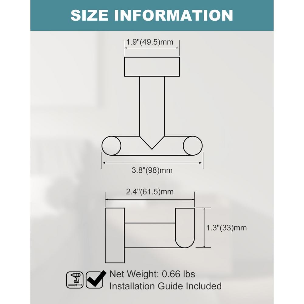 Oil Rubbed Bronze Double J-Hook Wall Mounted Towel Hook