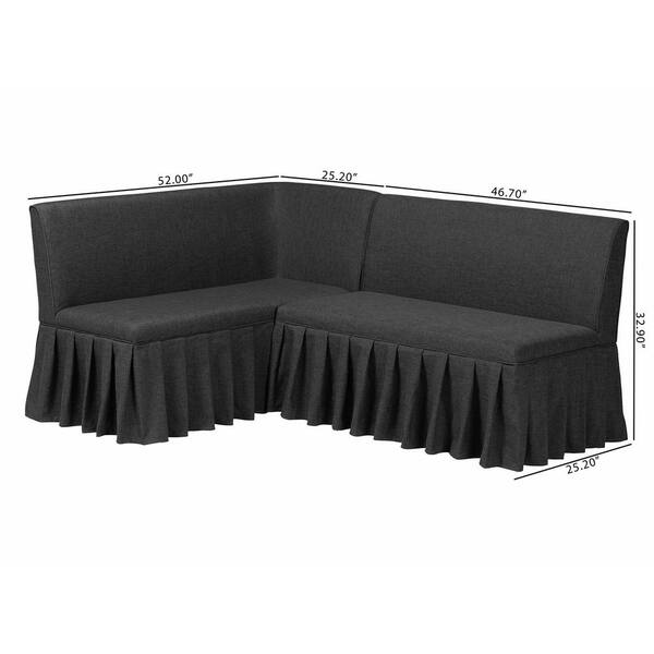 Baxton Studio Bryna Dark Grey Fabric Upholstered 2-Piece Dining