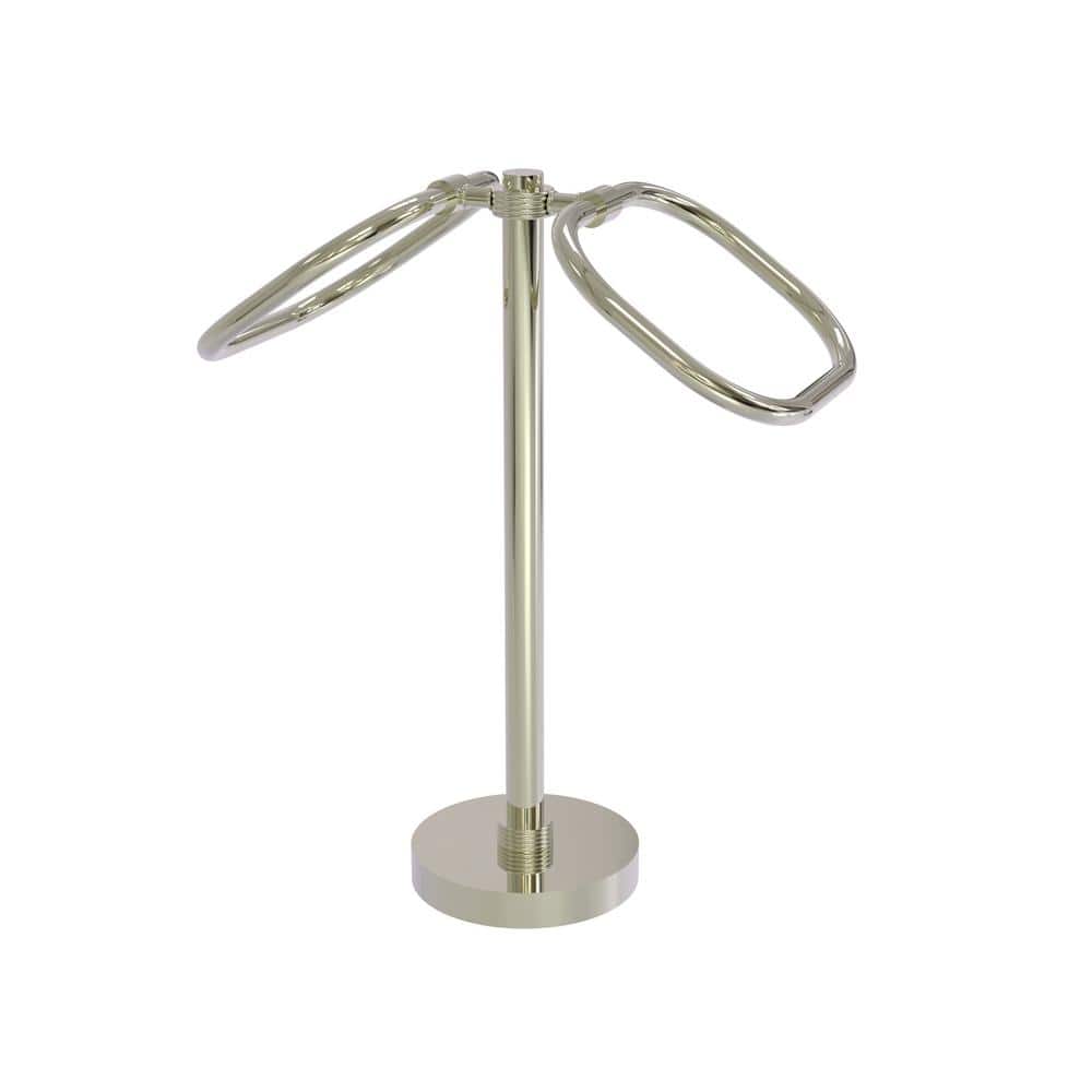 Polished Nickel Double Ring Countertop Towel Stand