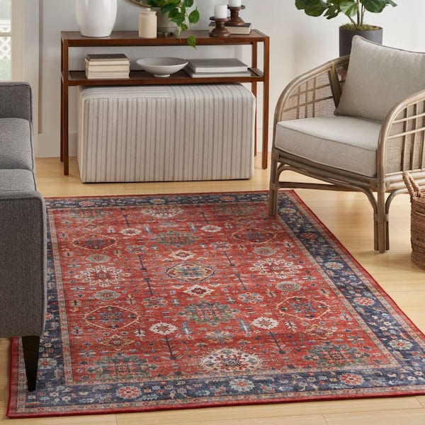Fulton Rust 5 ft. x 7 ft. Vintage Persian Traditional Area Rug