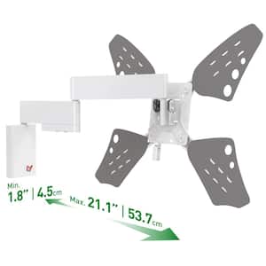 Barkan 32 in. - 70 in. Full Motion - 4 Movement Flat/Curved TV Wall Mount White Very Low Profile Touch & Tilt