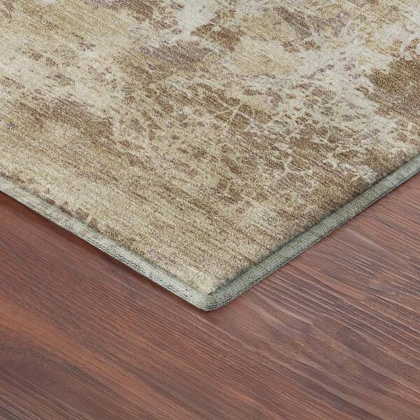 Mayfield Premium Machine Washable Abstract AMF2364 Brown 9 ft. x 12 ft. Area Rug