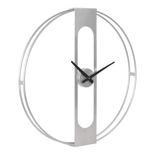 Kate and Laurel Urgo Silver Analog Wall Clock