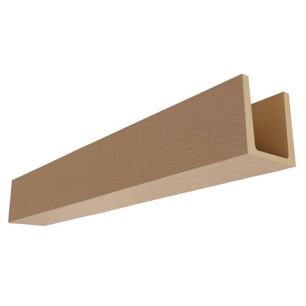 Ekena Millwork Heritage Timber 7.5 in. x 7.5 in. x 12 ft. Resewn Rip Primed Tan Faux Wood Beam