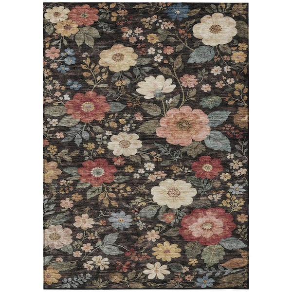 Chantille Machine Washable Indoor/Outdoor Abstract ACN2942 Black 10 ft. x 14 ft. Area Rug