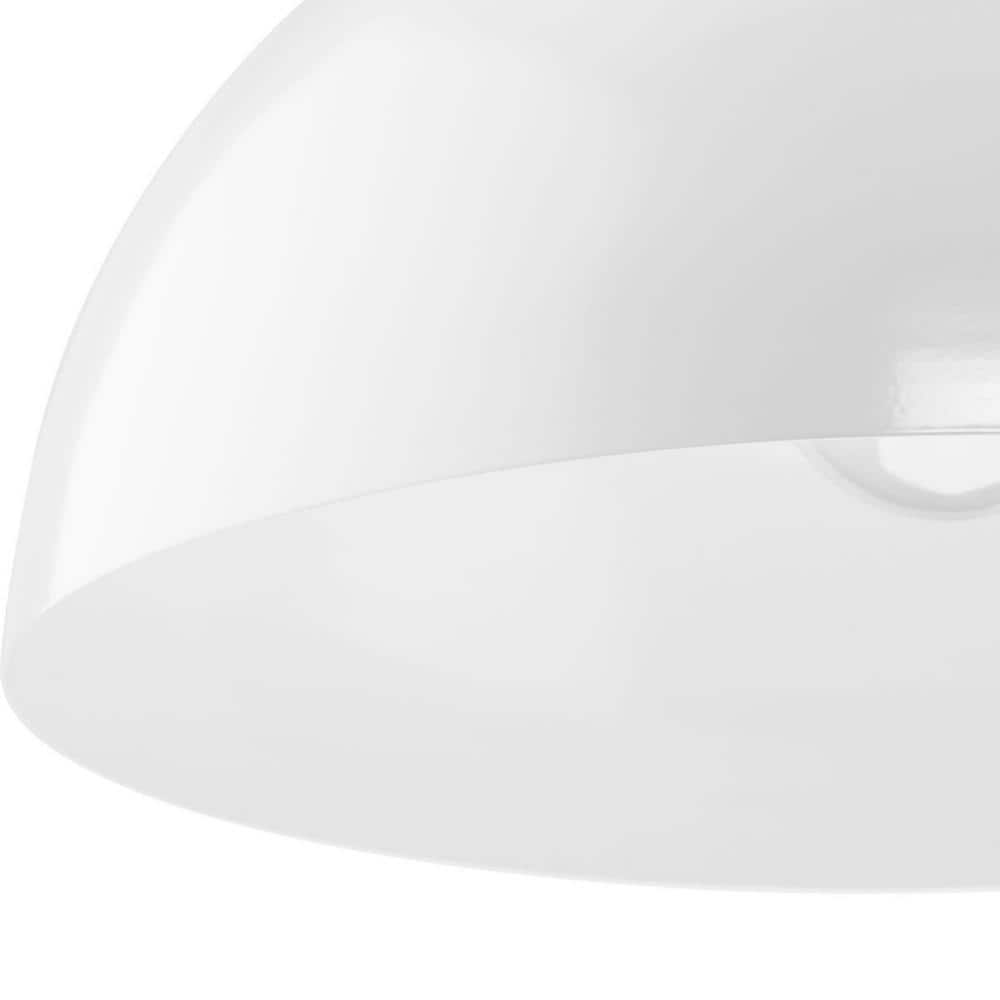 Elegant Brushed Nickel Bowl Pendant with White Dome Shade