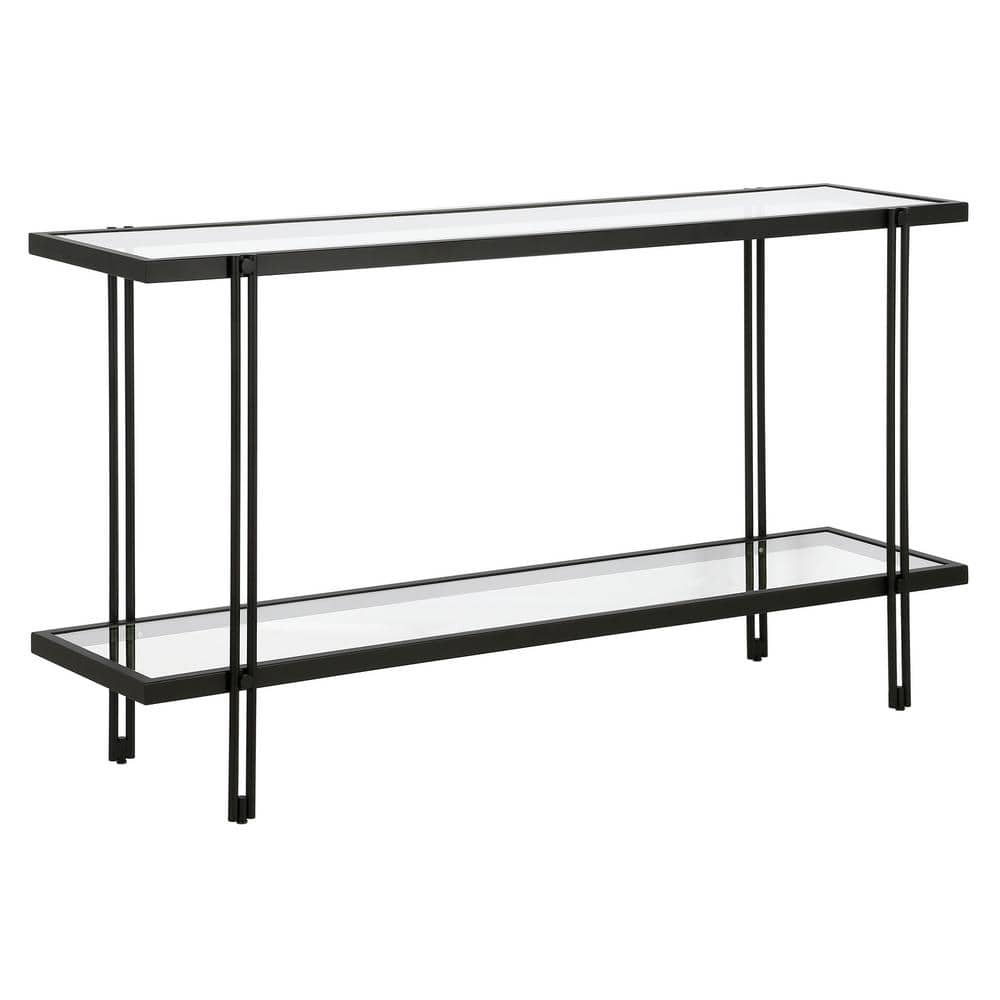 Meyer&Cross Inez 55 in. Blackened Bronze Rectangle Glass Console Table ...