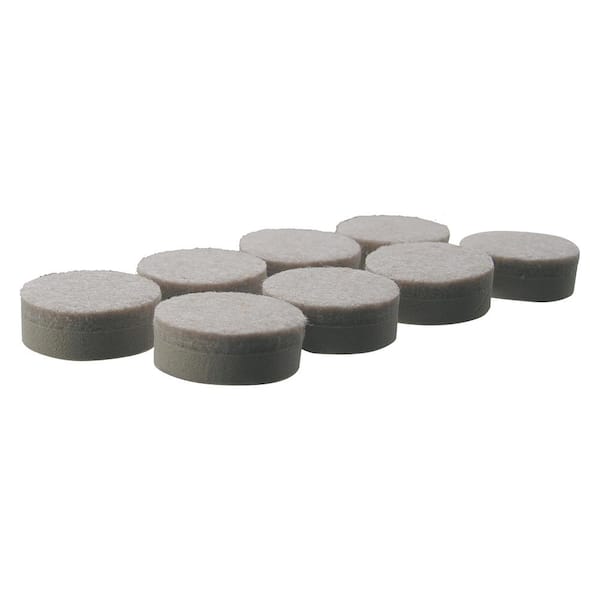 1 in. Beige Round Felt Heavy Duty Self Leveling Adhesive Furniture Pads (8-Pack)
