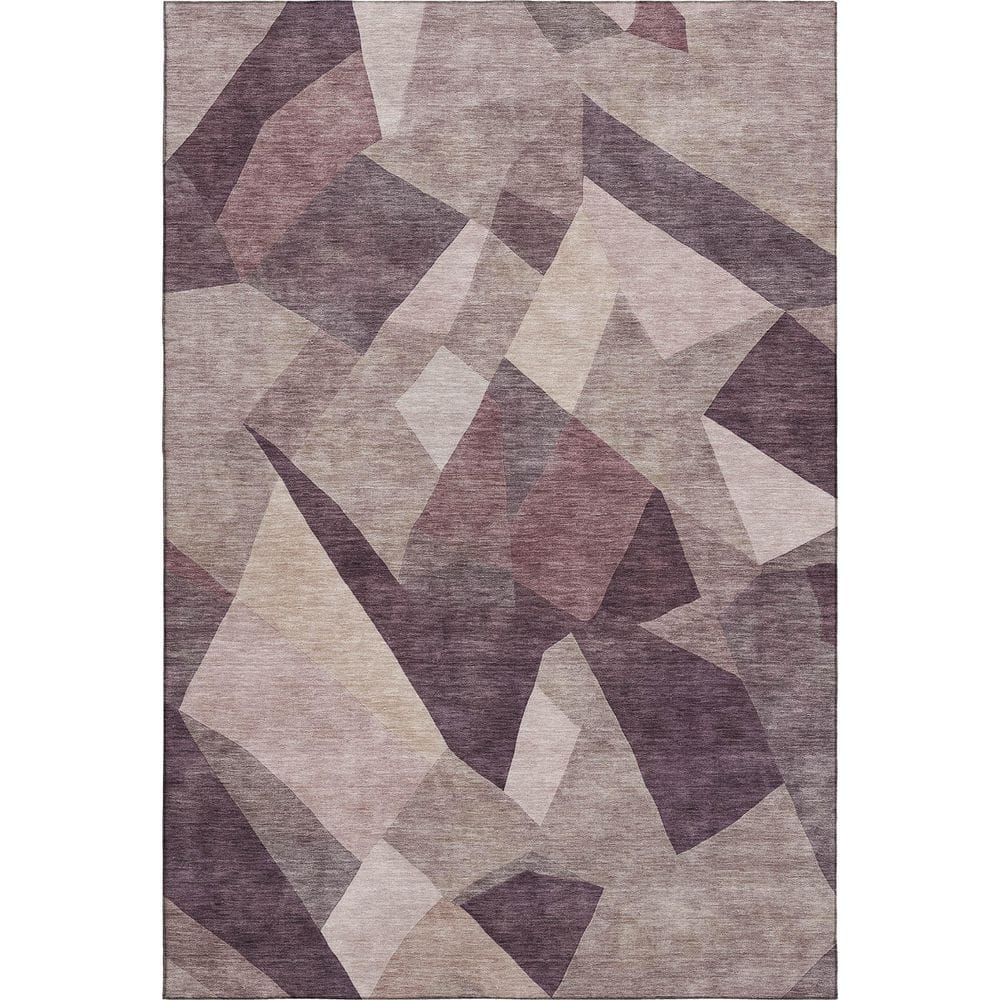 Mayfield Premium Machine Washable Abstract AMF2374 Plum 3 ft. x 5 ft. Area Rug price history on PriceWatchPro