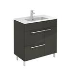 Confort 32 in. W x 18 in. D Vanity in Anthracite with Ceramic White Basin
