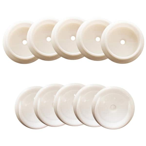 Design House Round Closet Pole Socket, Pack of 5, Fits Standard Closet Rods, 1.56 In. L x 0.75 In. D x 1.56 In. H, White