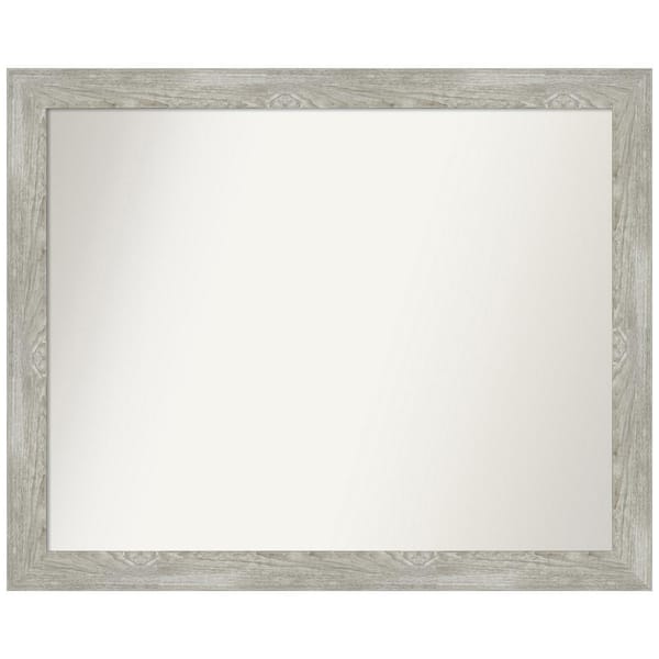 Amanti Art Medium Rectangle Rustic Gray Contemporary Mirror (25.5 in. H x 31.5 in. W)