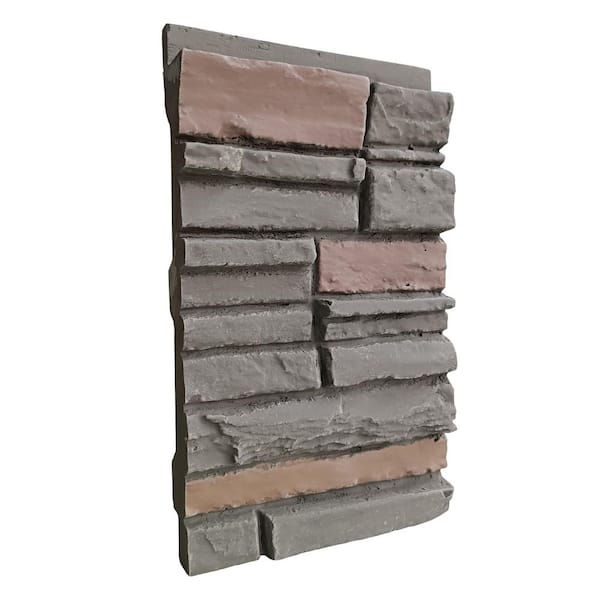 8 in. x 13 in. DuraKwik 310YHP Sample Polyurethane Faux Stacked Stone Panels-Yosemite Hike