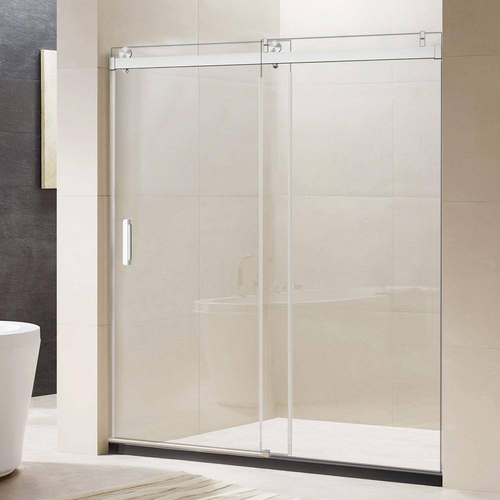 Satico 72 in. W x 76 in. H Single Sliding Frameless Shower Door