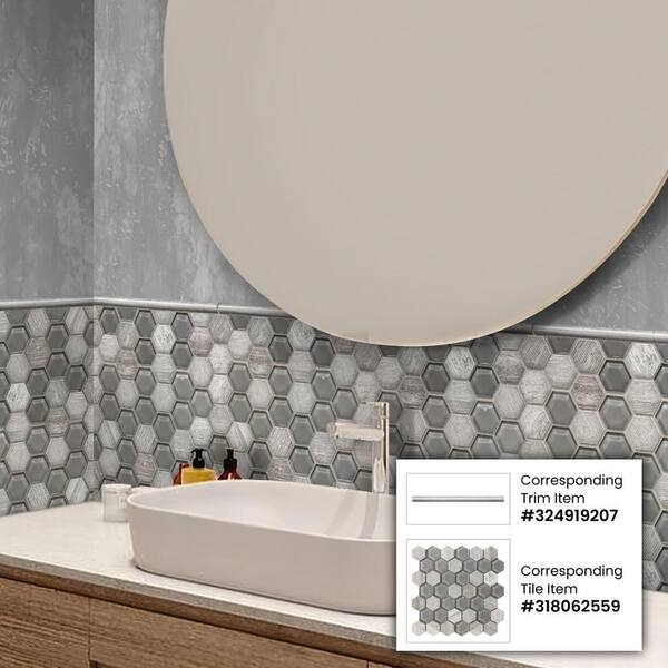 Apollo Tile White 12-in x 12-in Polished Recycled Glass Honeycomb Patterned Floor and Wall Tile (4.92-sq. ft/ Carton)