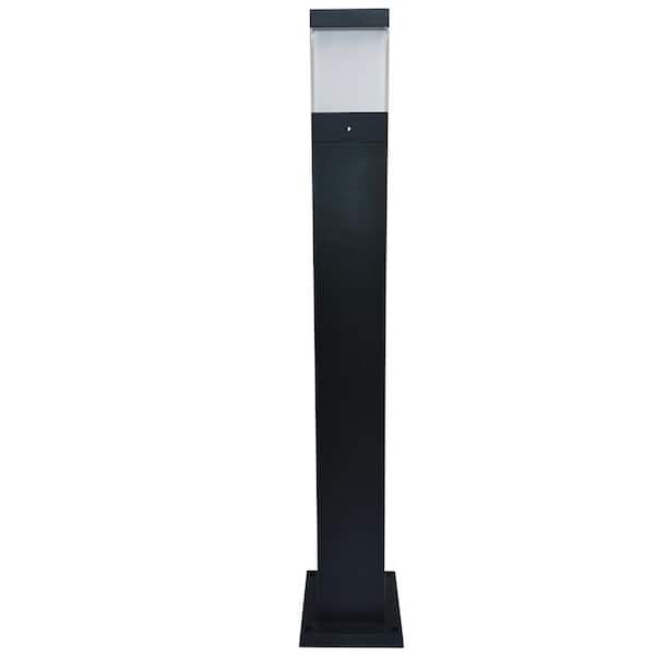 Line Voltage Black 1200 Lumens Hardwired Integrated LED Square Bollard Light