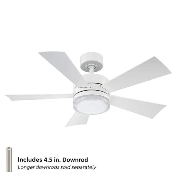 Wynd 42 in. Smart Indoor/Outdoor 5-Blade Ceiling Fan Matte White with 3000K LED and Remote Control