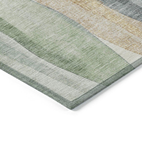 Chantille Machine Washable Indoor/Outdoor Abstract ACN1989 Aloe 8 ft. x 10 ft. Area Rug