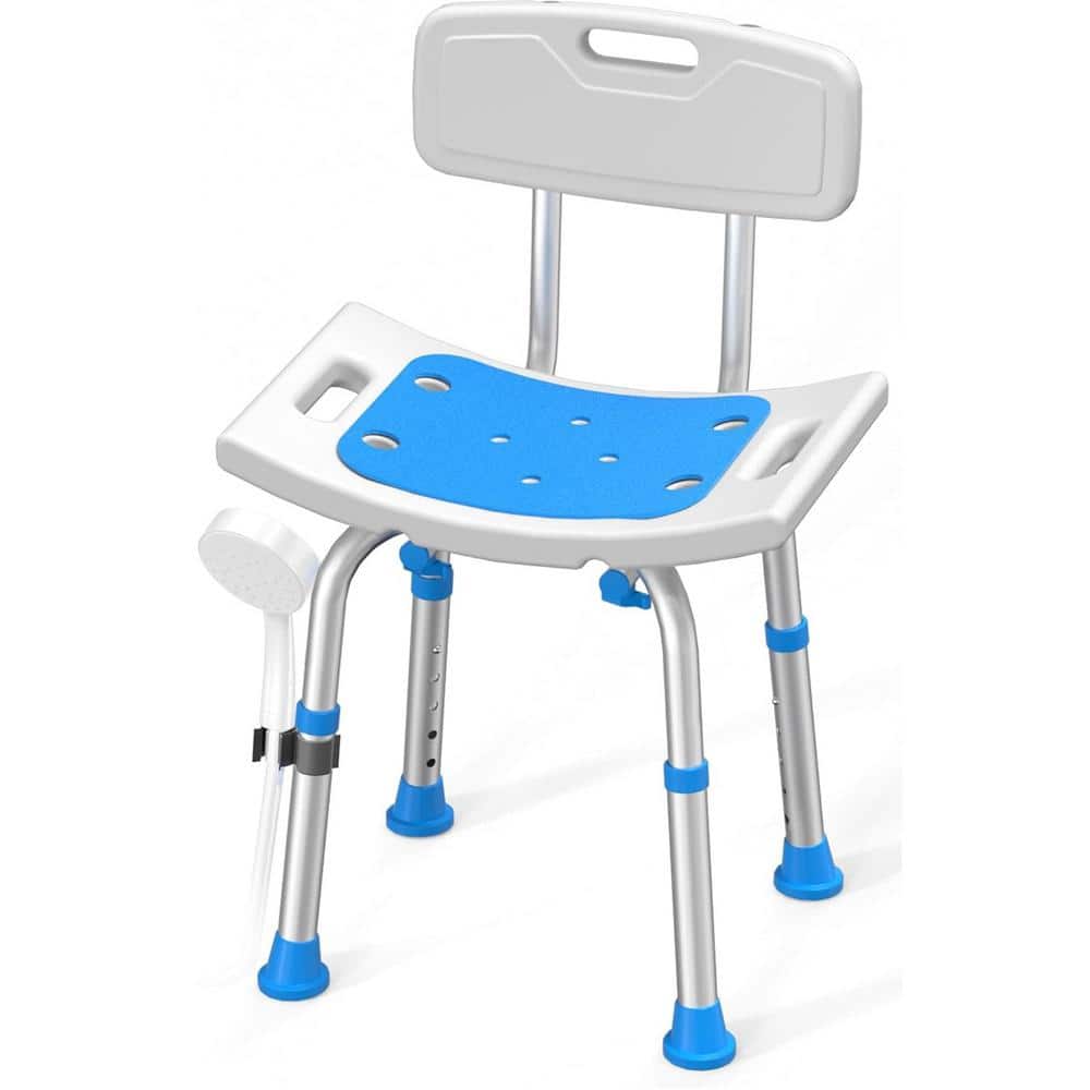 17 in. Heavy Duty Aluminum Shower Chair for Seniors and Disabled with Heigh
