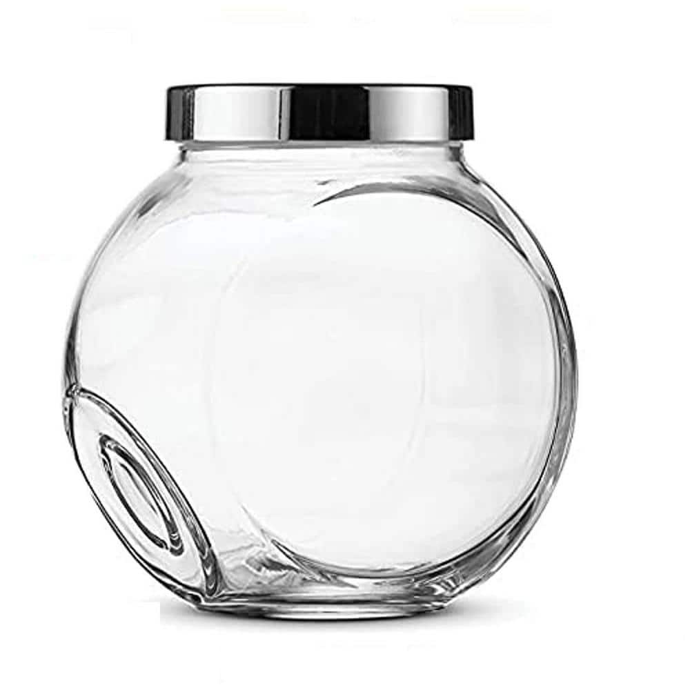 JoyJolt joyjolt elegant cookie jar. 2 large glass jar with lid. jars for  kitchen counter with lids, candy jar, decorative apothecary
