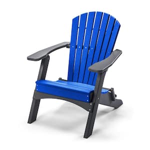 Classic Gray Folding Metal Adirondack Chair
