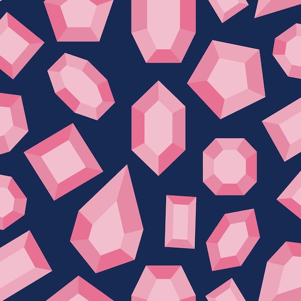 LELE SADOUGHI Lele Gems Blue Vinyl Matte Peel and Stick Wallpaper