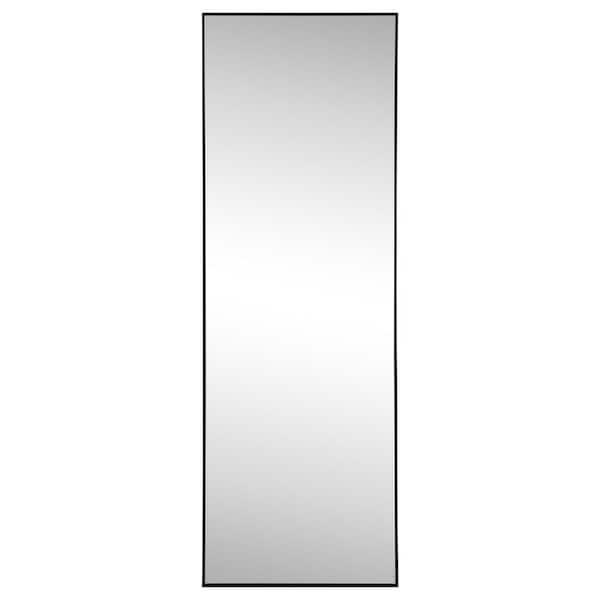 Strait 20 in. W x 59 in. H Large Rectangular Aluminum Alloy Framed Full-Length Wall Mounted Leaner Mirror, Black