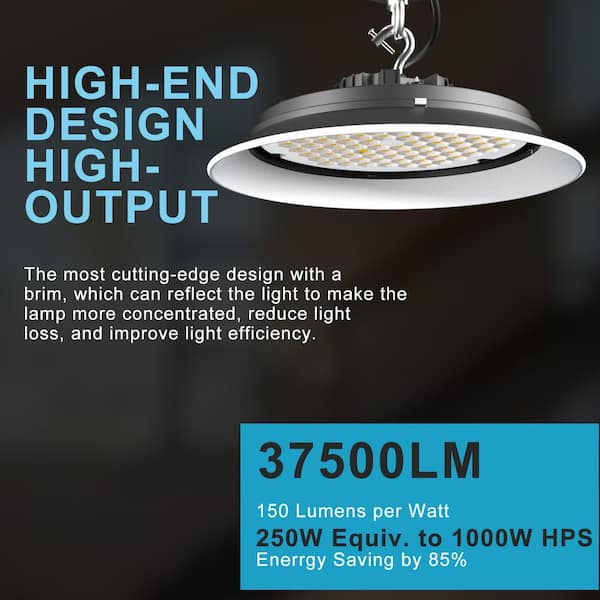 Unbranded 4Pack of 165W LED High Bay Light 24750LM High Bay LED Shop Lights AC100-277V Commercial Bay Lighting for Warehouse
