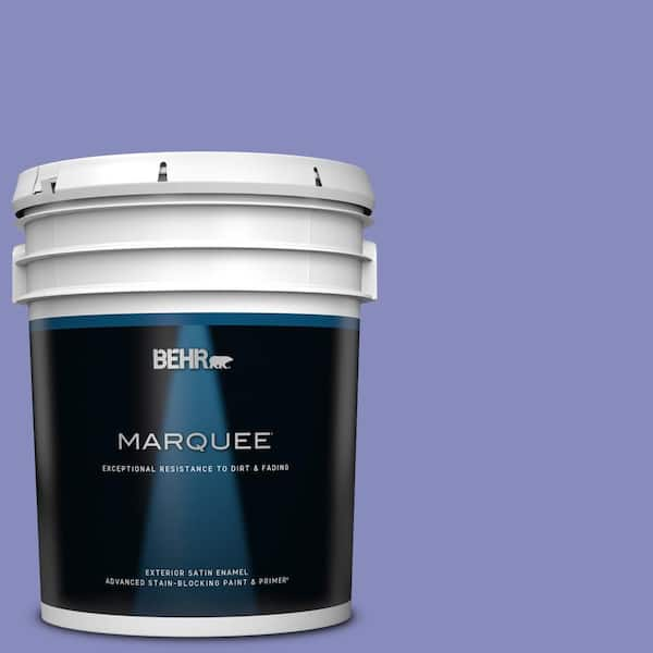 BEHR MARQUEE 5 gal. #620B-5 Pristine Petal Satin Enamel Exterior Paint & Primer