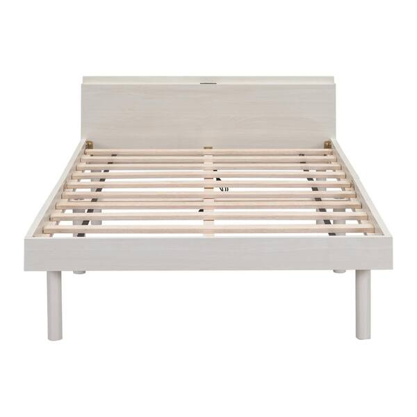 Harper & Bright Designs White Washed Wood Frame Twin Size