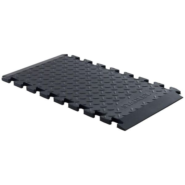 Stanley 24 in. x 12 in. Black Anti-Fatigue Extendable Short Middle Utility Mat