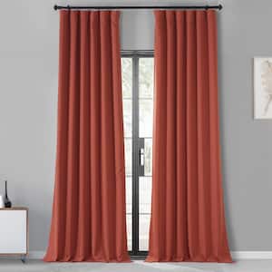 Sunset Orange Performance Woven Blackout Curtain Pair - 50 in. W x 120 in. L (2 Panels)
