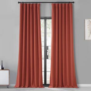 Sunset Orange Performance Woven Blackout Curtain Pair - 50 in. W x 84 in. L (2 Panels)