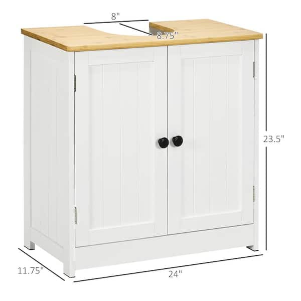 Bonnlo Pedestal Sink Storage Cabinet with 2 Doors Traditional