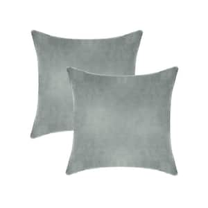 A1HC Dove Grey 20 in. x 20 in. Velvet Throw Pillow Covers Set of 2